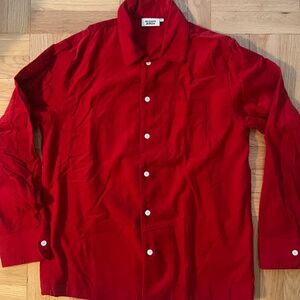 Sleepy Jones Men’s Medium Red Corduroy Lounge Shirt. Mint Condition.